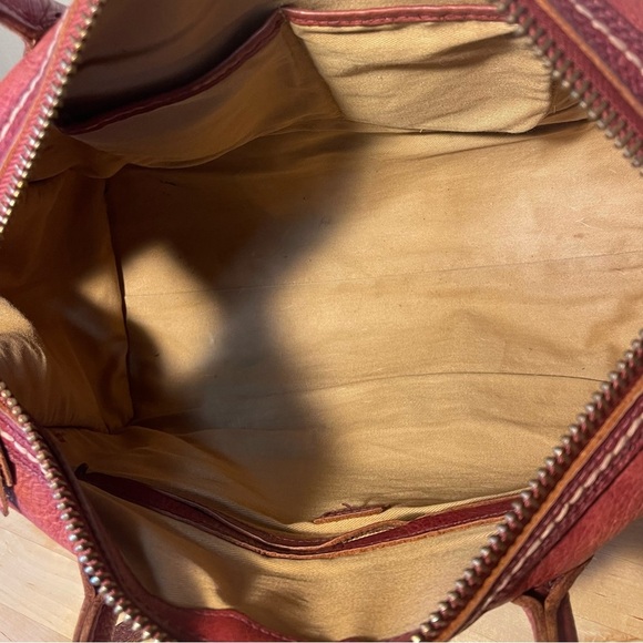 1937 Accessories Camden Satchel Doctors Bag Red Burgundy Leather - Picture 8 of 15